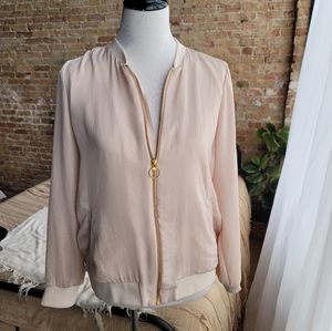 Cupio Pink & Gold Silky Zip Up Jacket